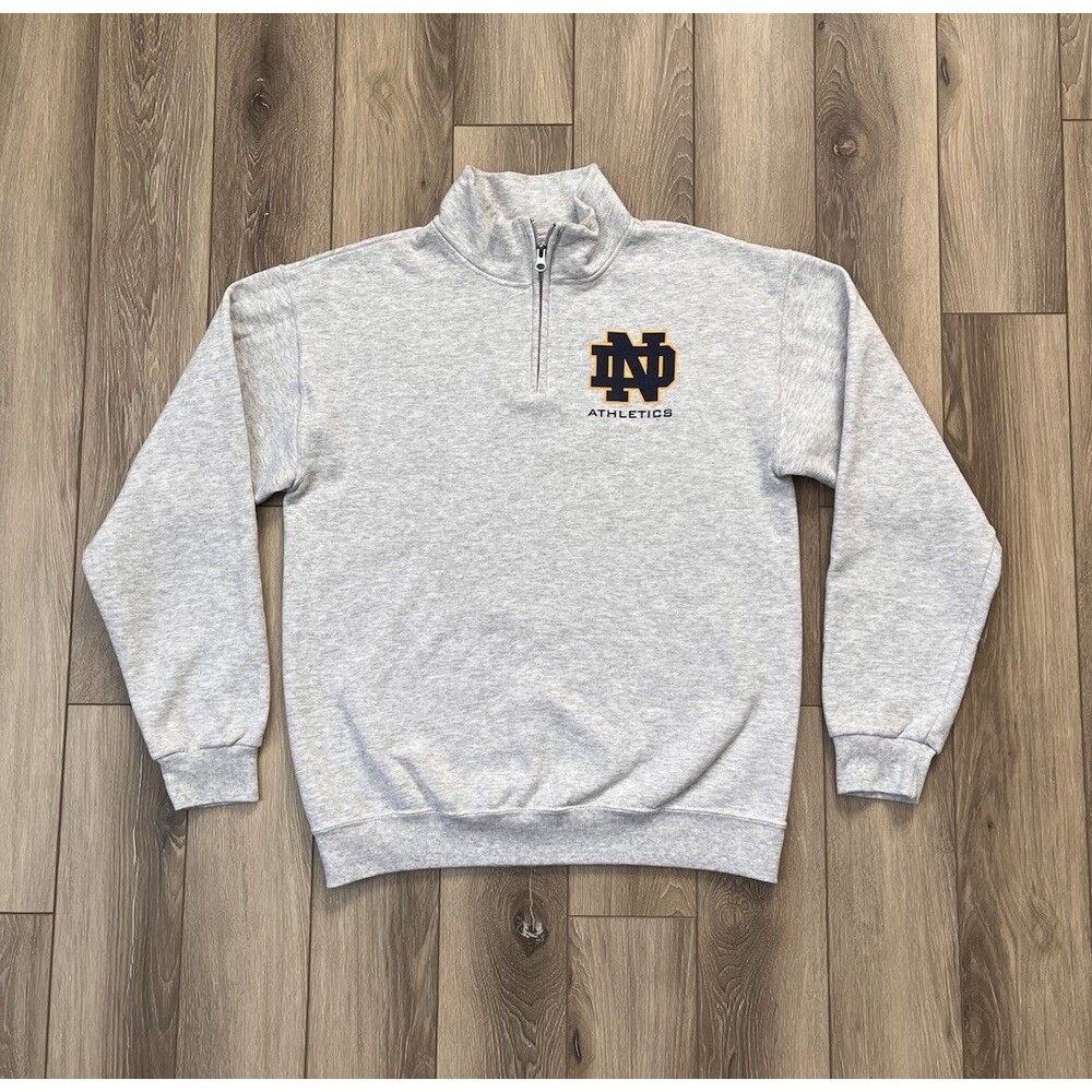 University Of Notre Dame Athletics 1/4 Zip Fleece Pullover Unisex Sz Medium